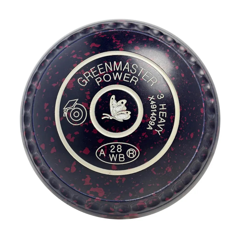 Greenmaster (Pre-Owned) Power Lawn Bowls Size 3 Heavy Gripped - Navy/Magenta X491409A Greenmaster