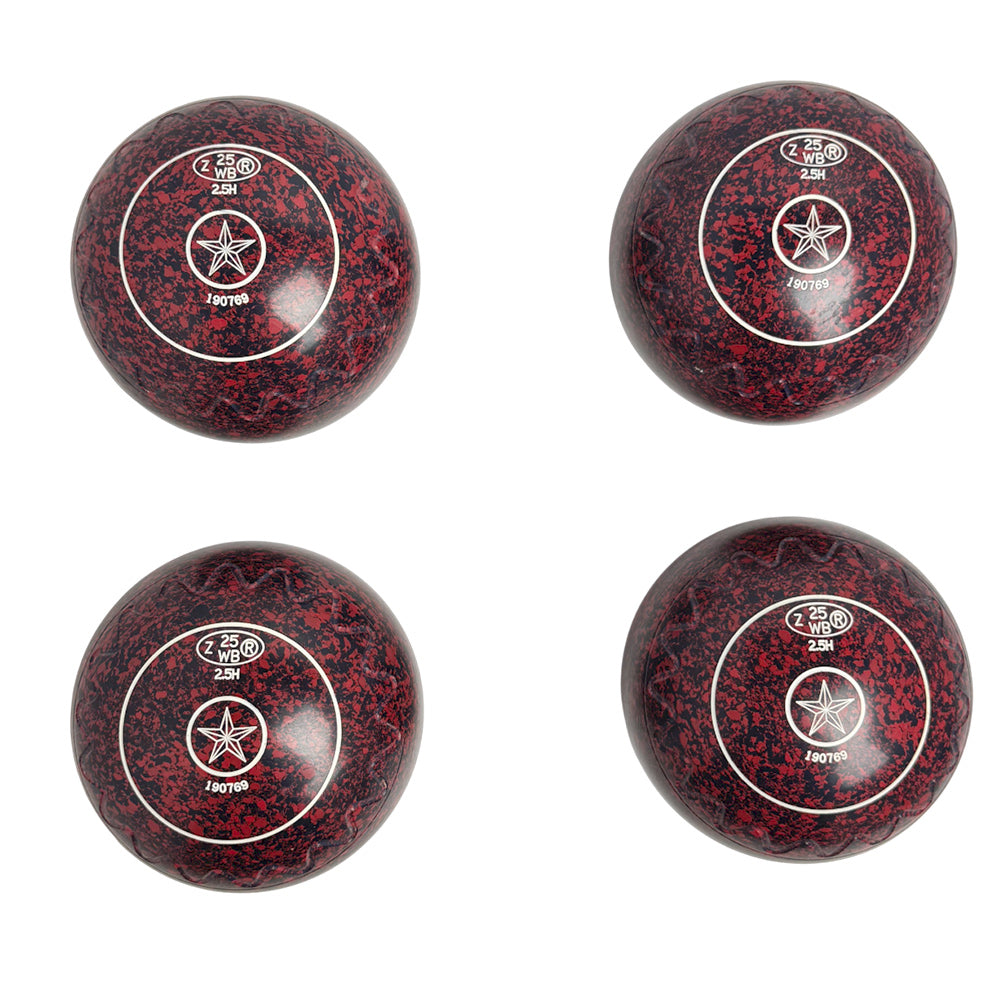 Aero (Pre-Owned) Dynamic Lawn Bowls 2.5 Heavy Zig-Zag  Red/Navy - 190769 Aero Bowls