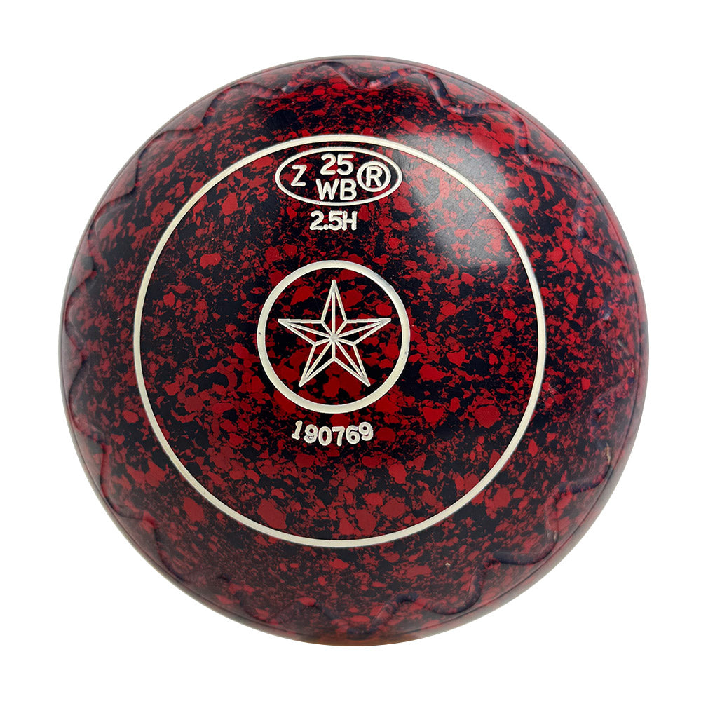 Aero (Pre-Owned) Dynamic Lawn Bowls 2.5 Heavy Zig-Zag  Red/Navy - 190769
