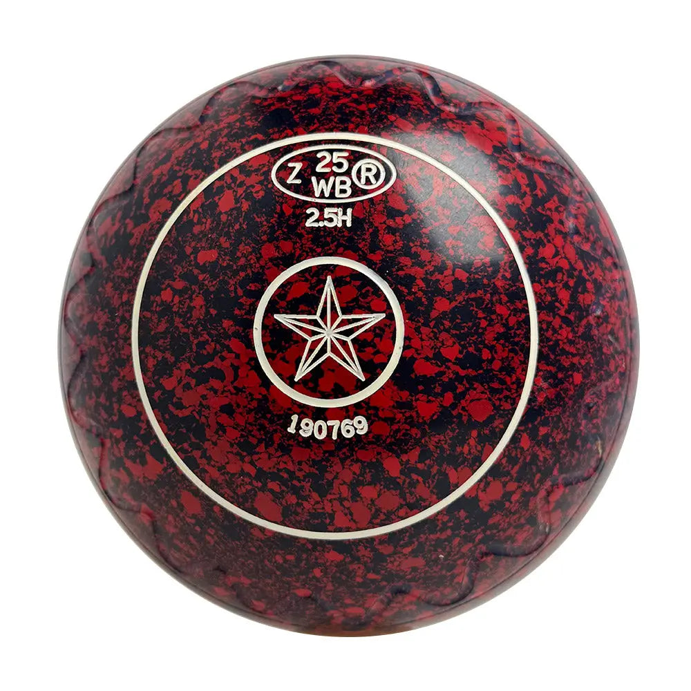 Aero (Pre-Owned) Dynamic Lawn Bowls 2.5 Heavy Zig-Zag  Red/Navy - 190769 Aero Bowls
