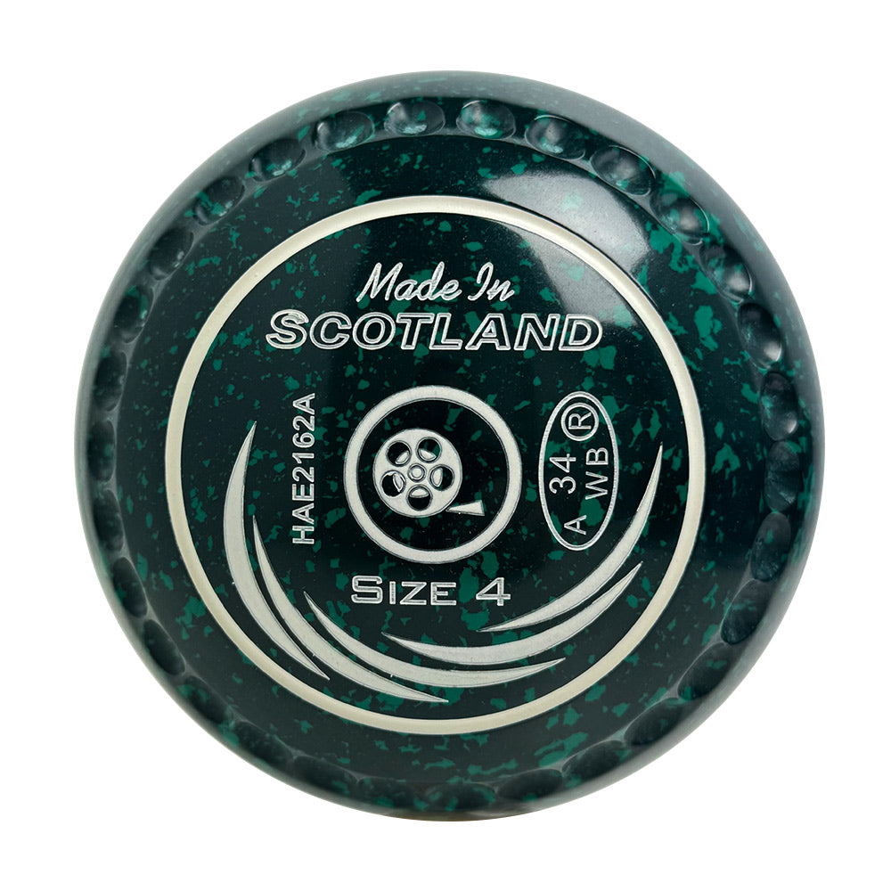 Taylor SRV Lawn Bowls Size 4 Heavy Gripped Dark Green/Green- HAE2162A