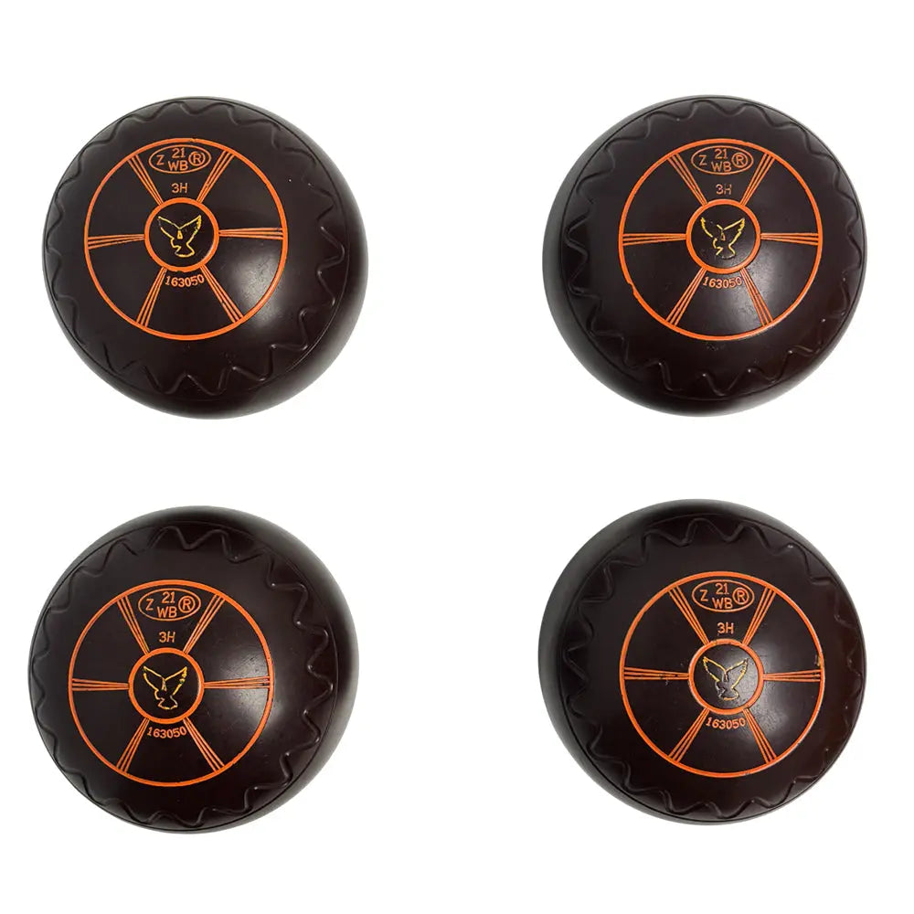 Aero (Pre-Owned) Dynamic Lawn Bowls 3 Heavy Zig Zag Brown - 163050 - Bowls City