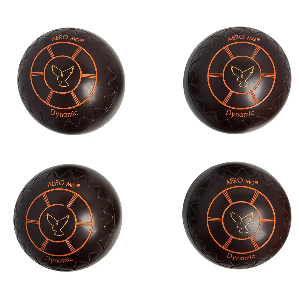 Aero (Pre-Owned) Dynamic Lawn Bowls 3 Heavy Zig Zag Brown - 163050 - Bowls City