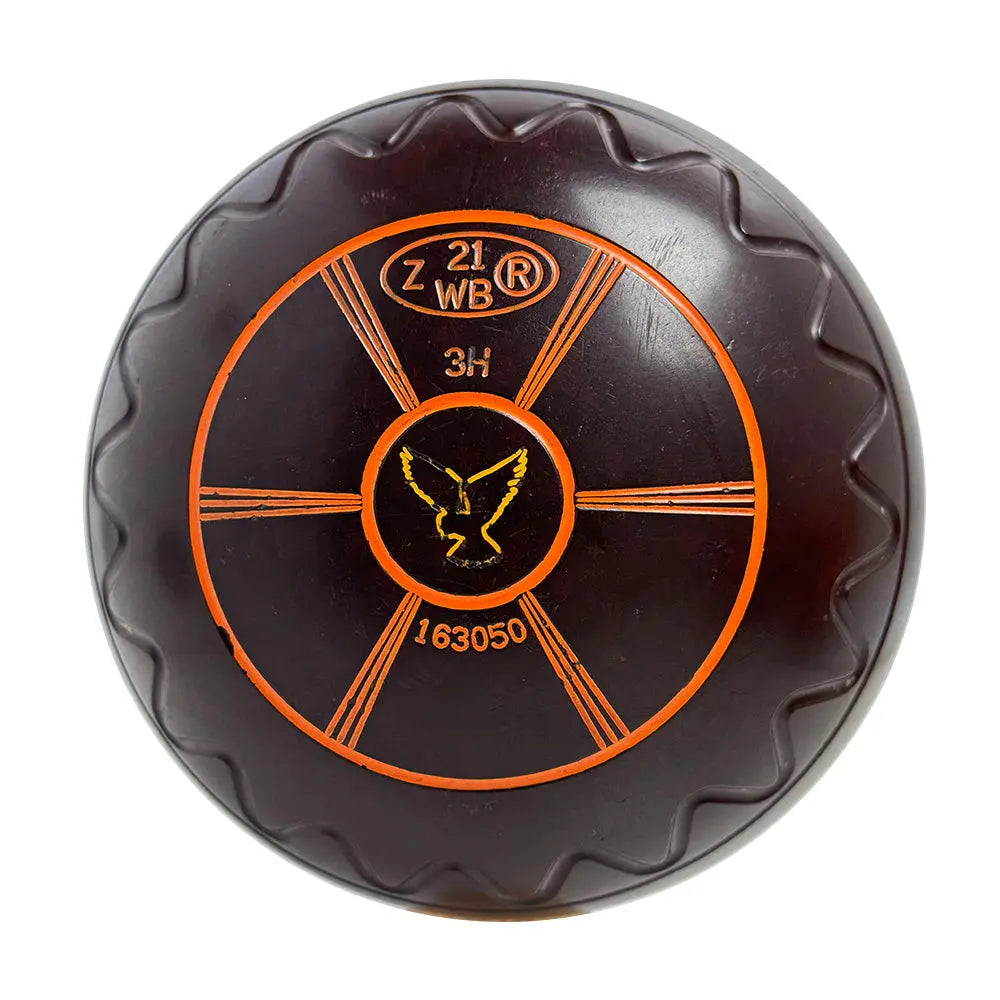 Aero (Pre-Owned) Dynamic Lawn Bowls 3 Heavy Zig Zag Brown - 163050 - Bowls City