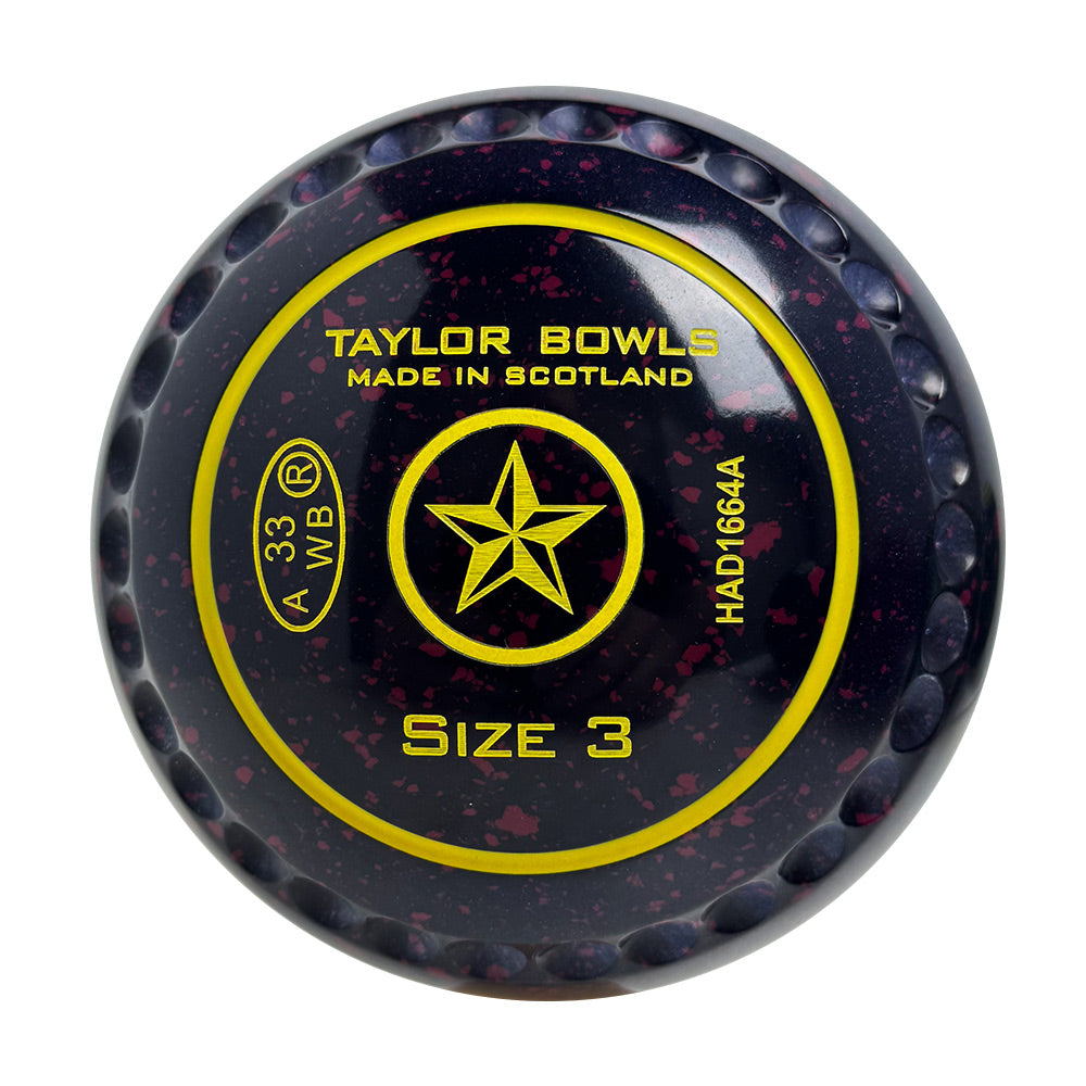 Taylor GTR Lawn Bowls Size 3 Heavy Gripped Dark Blue/Magenta HAD1664A