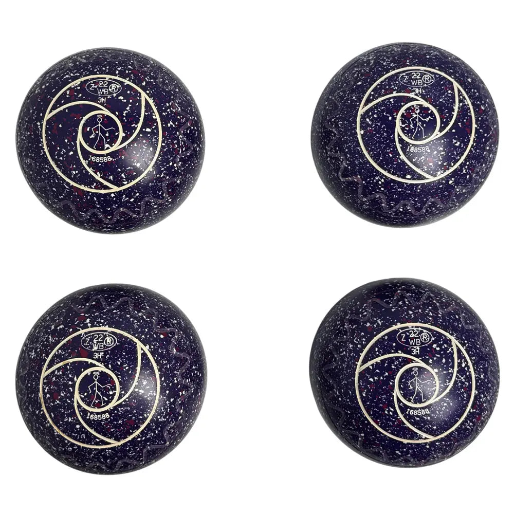 Aero (Pre-Owned) Dynamic Lawn Bowls 3 Heavy Zig Zag Purple Speckle - 168588 Aero Bowls