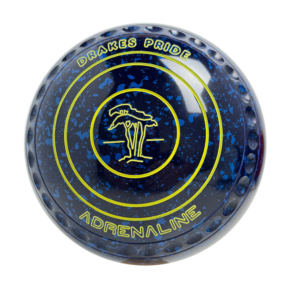 Drakes Pride Adrenaline Lawn Bowls Size 3 Heavy Gripped - Blue Speckle - X1-7770
