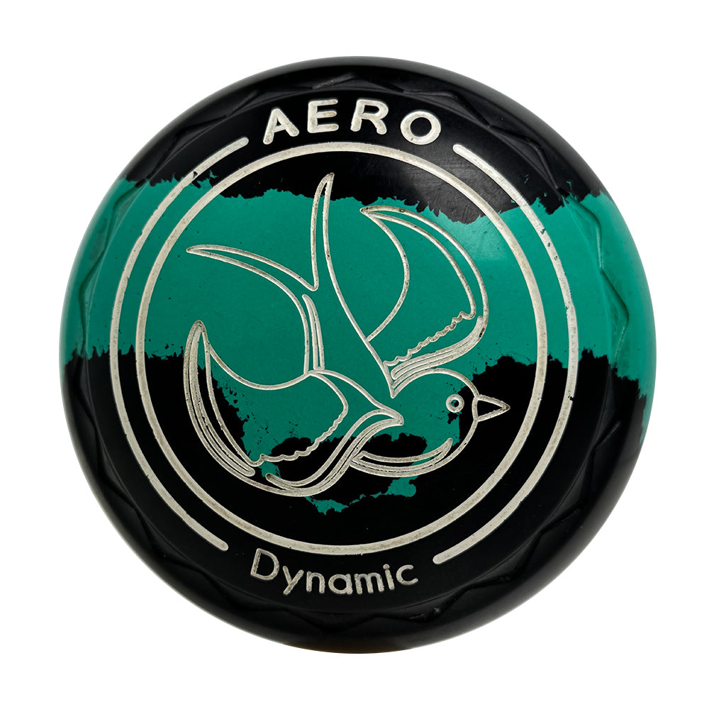 Aero (Pre-Owned) Dynamic Lawn Bowls Size 4 Heavy Z Scoop - Black/Teal Trio 183924 Aero Bowls