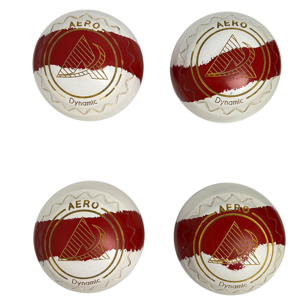 Aero (Pre-Owned) Dynamic Lawn Bowls Size 4 Heavy Z Scoop - White/Red Trio 188947