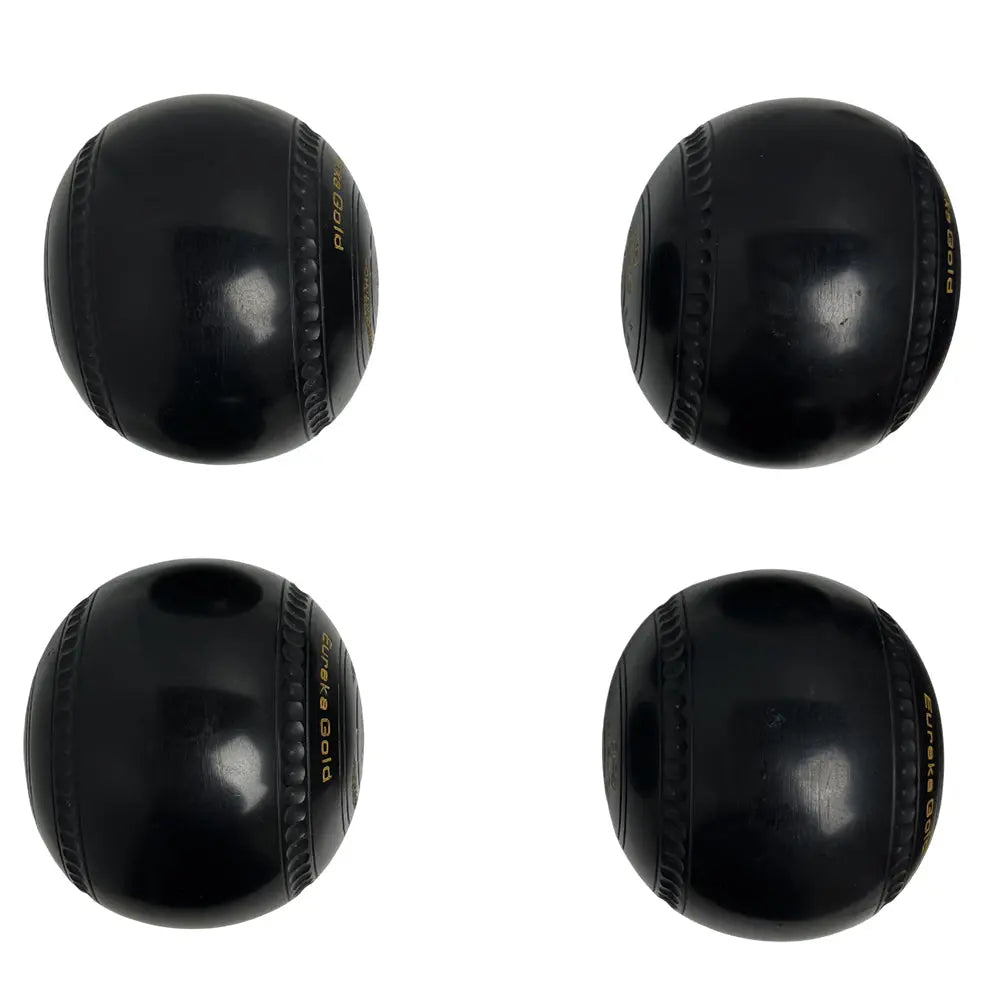 Henselite (Pre-Owned) Eureka Gold Lawn Bowls Size 3 Heavy Gripped - Black - Bowls City