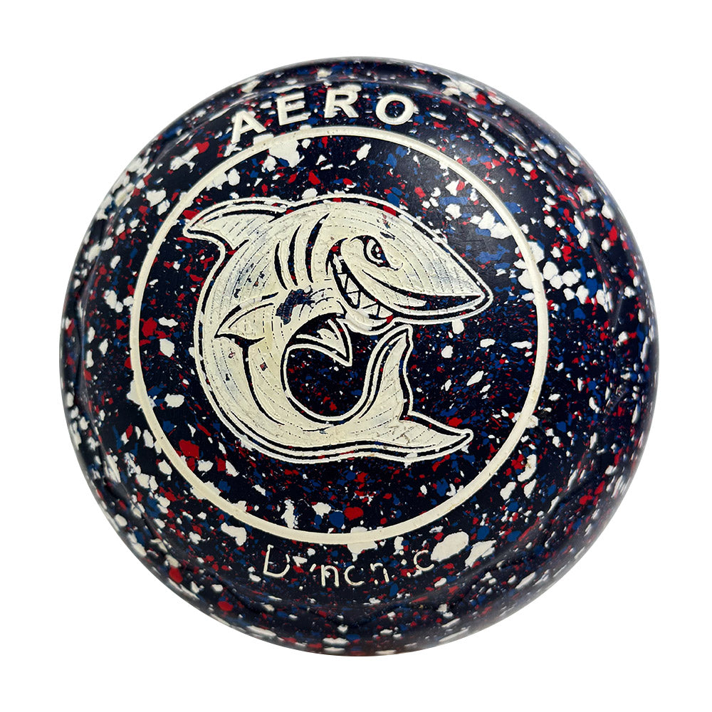 Aero (Pre-Owned) Dynamic Lawn Bowls Size 3.5 Heavy Z-Scoop - Blue/White/Red 200834 Aero Bowls
