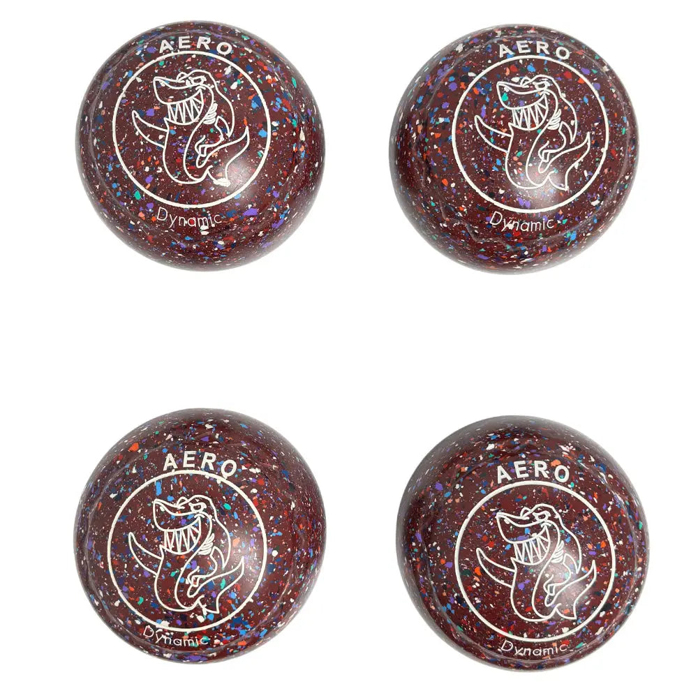 Aero (Pre-Owned) Dynamic Lawn Bowls 3 Heavy Z-Scoop Maroon Speckle - 203350 Aero Bowls