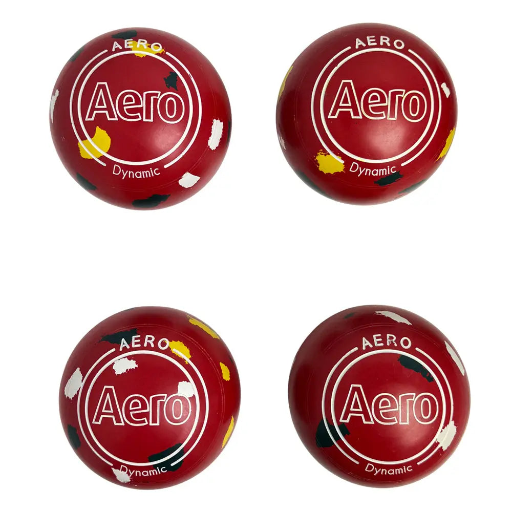 Aero (Pre-Owned) Dynamic Lawn Bowls Size 4 Heavy Non-Gripped Red Picasso 206049 Aero Bowls