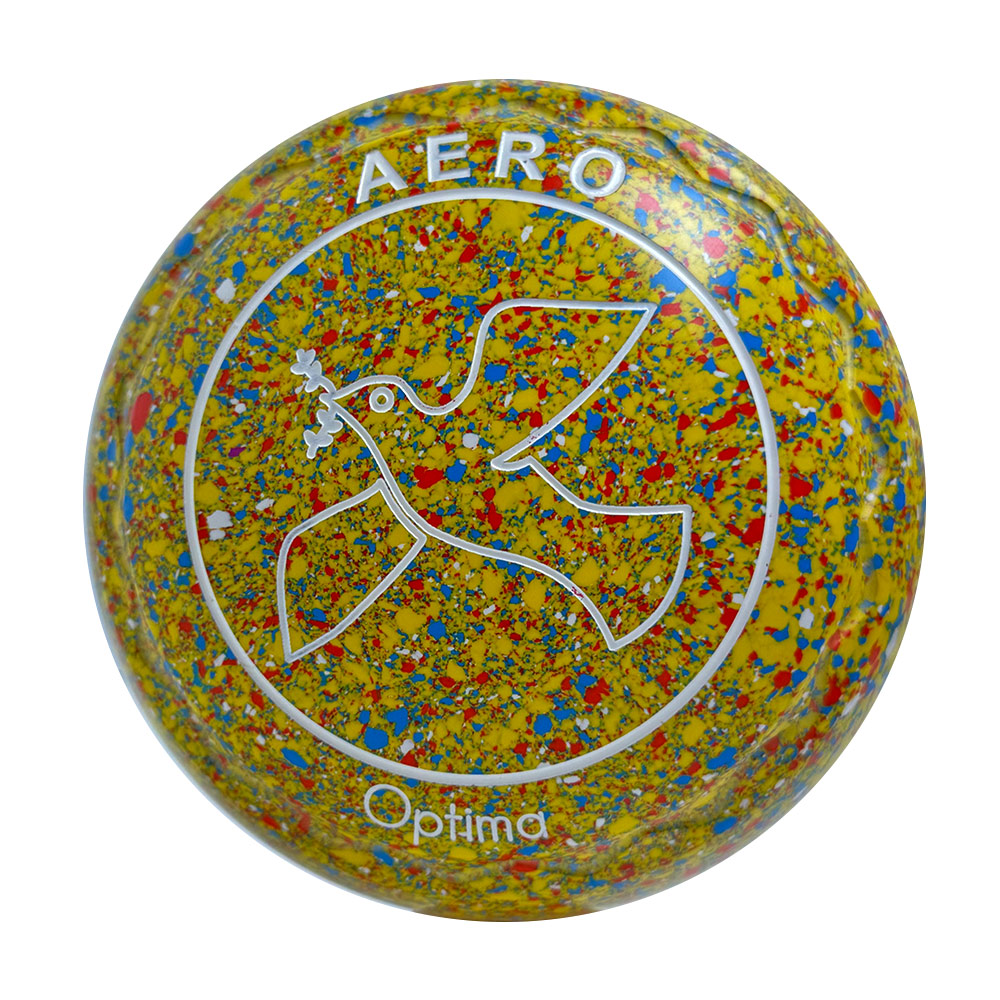 Aero (Pre-Owned) Optima Lawn Bowls 0.5 Heavy Z-Scoop Yellow Speckle -208973