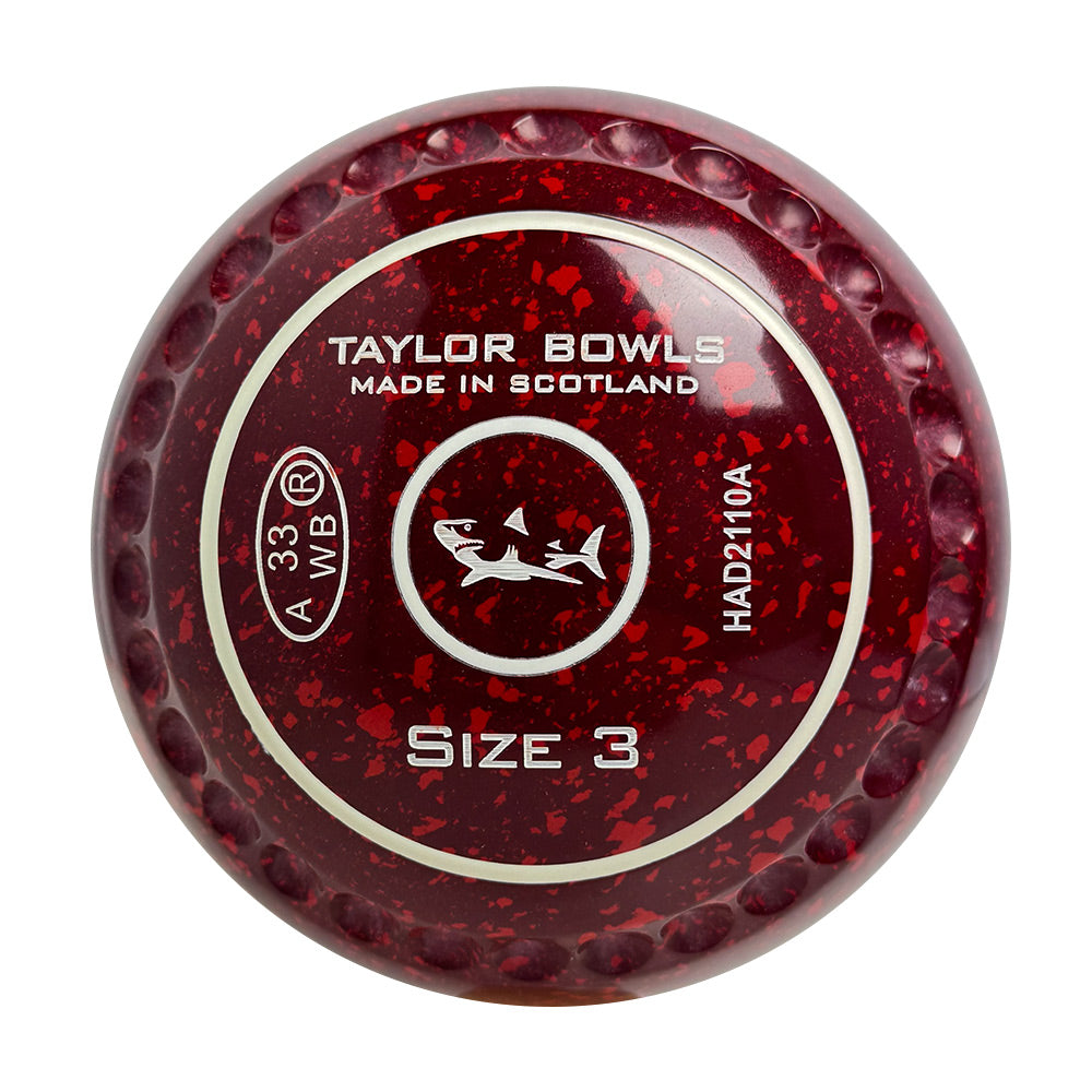 Taylor GTR Lawn Bowls Size 3 Heavy Gripped Maroon/Red HAD2110A