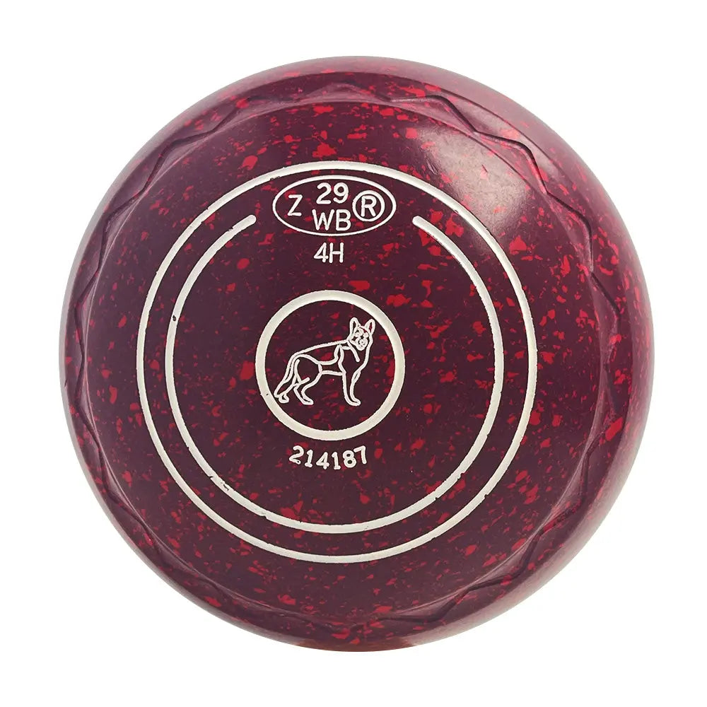Aero (Pre-Owned) Dynamic Lawn Bowls Size 4 Heavy Z Scoop - Red Speckle 214187 Aero Bowls