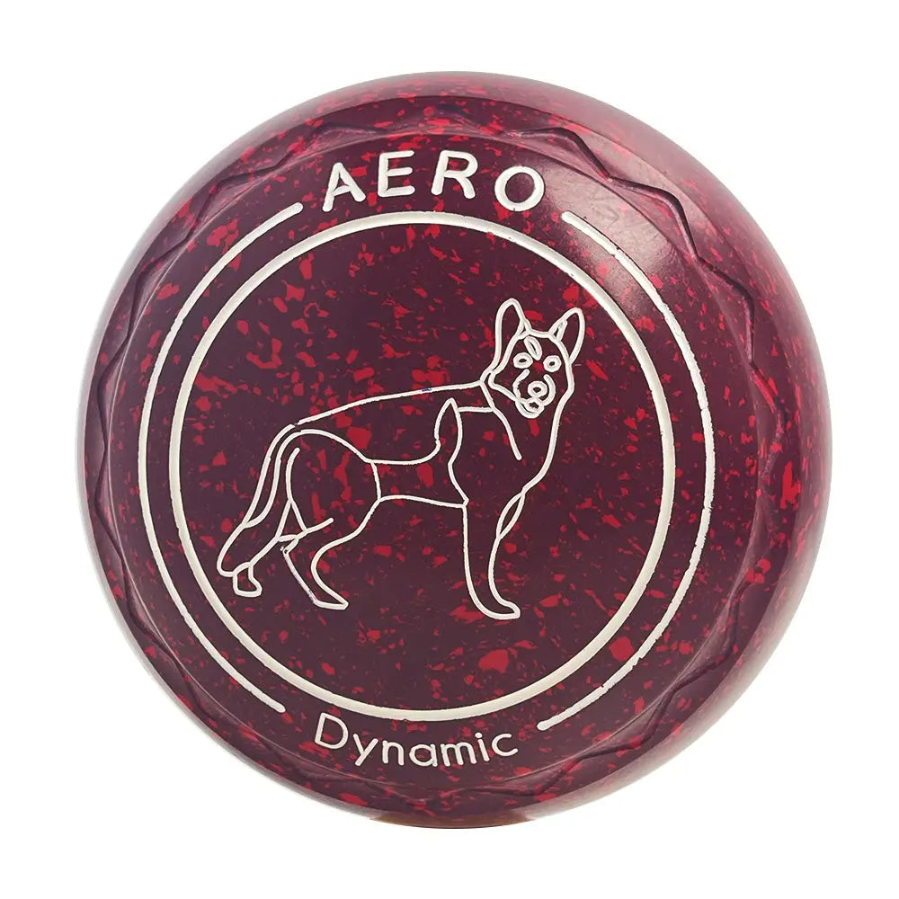Aero (Pre-Owned) Dynamic Lawn Bowls Size 4 Heavy Z Scoop - Red Speckle 214187 Aero Bowls