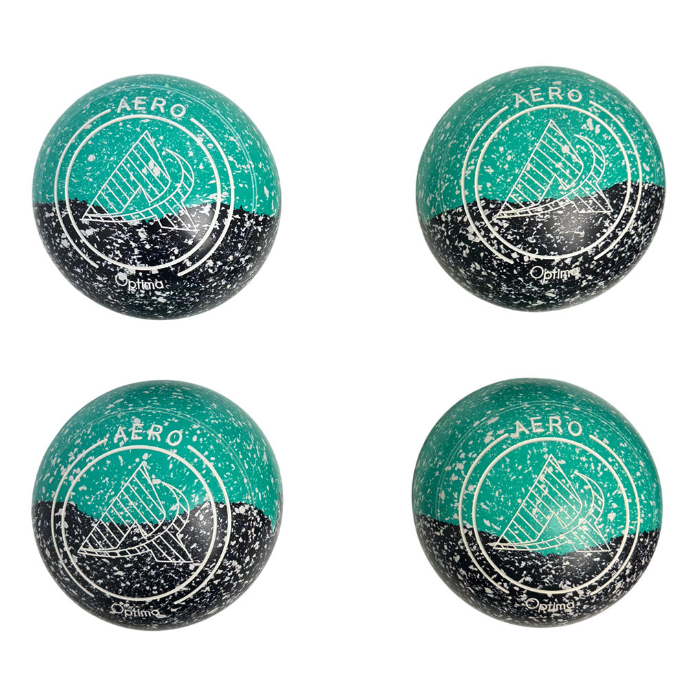 Aero (Pre-Owned) Optima Lawn Bowls Size 4 Heavy Non-Gripped Teal/Black Duo - 223306