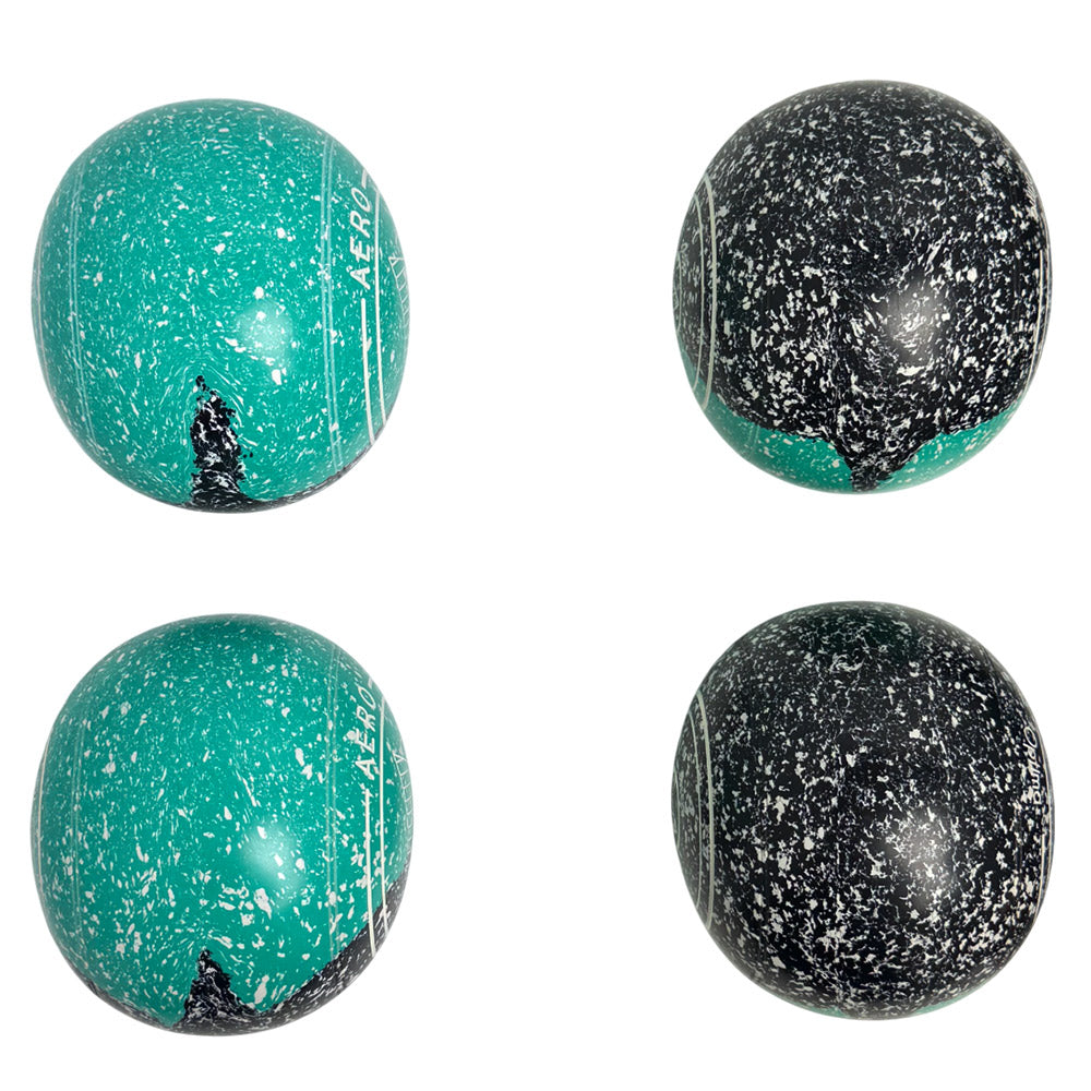 Aero (Pre-Owned) Optima Lawn Bowls Size 4 Heavy Non-Gripped Teal/Black Duo - 223306