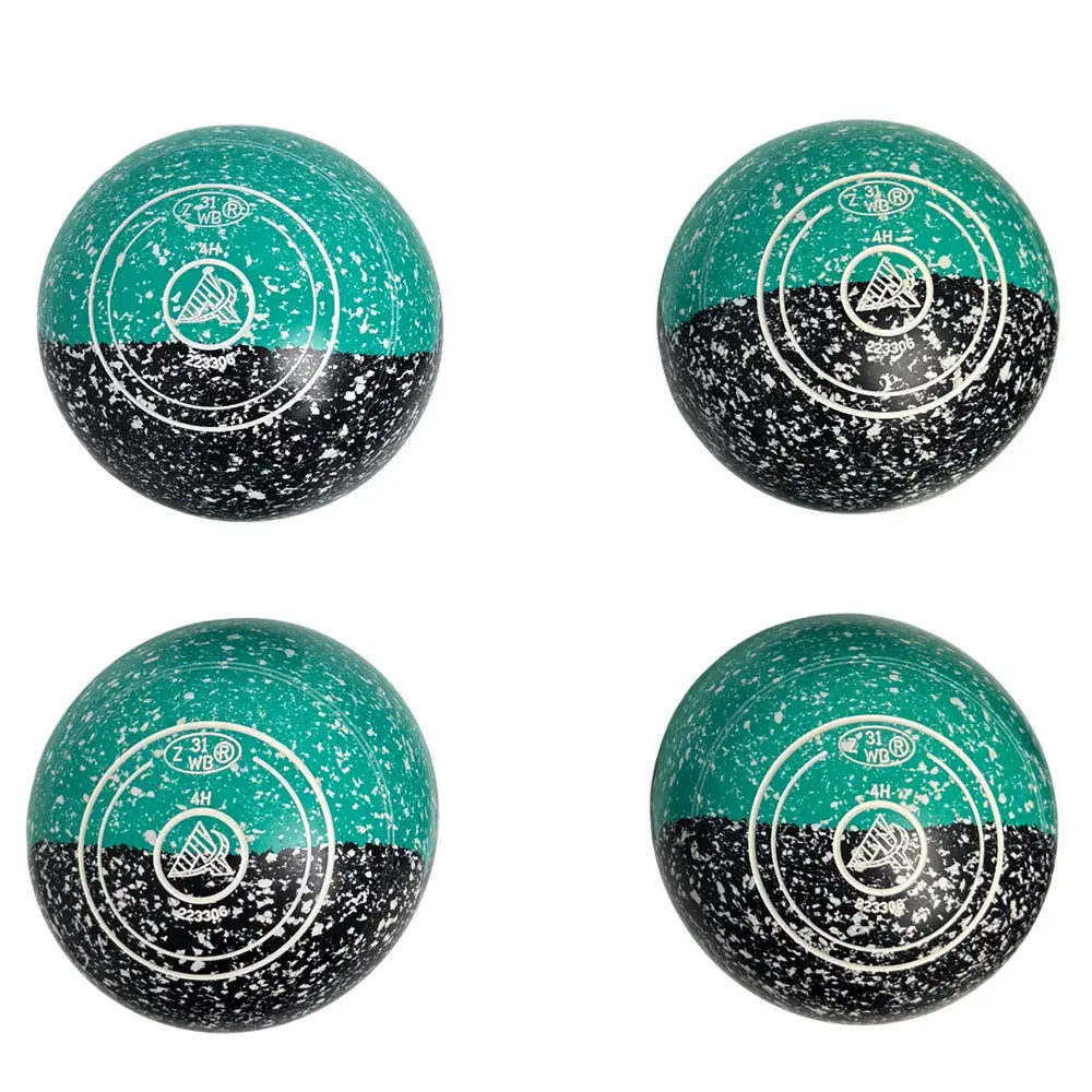 Aero (Pre-Owned) Optima Lawn Bowls Size 4 Heavy Non-Gripped Teal/Black Duo - 223306 - Bowls City