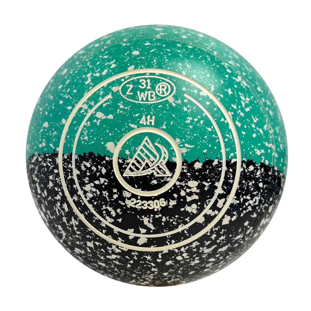 Aero (Pre-Owned) Optima Lawn Bowls Size 4 Heavy Non-Gripped Teal/Black Duo - 223306 - Bowls City