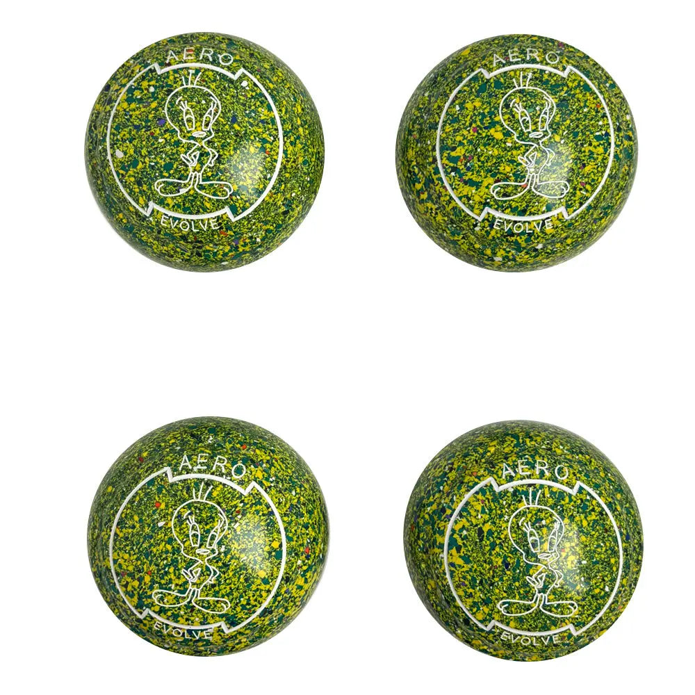 Aero (Pre-Owned) Evolve Lawn Bowls 1.5 Heavy Z-Scoop Green/Yellow - 225961 - Bowls City