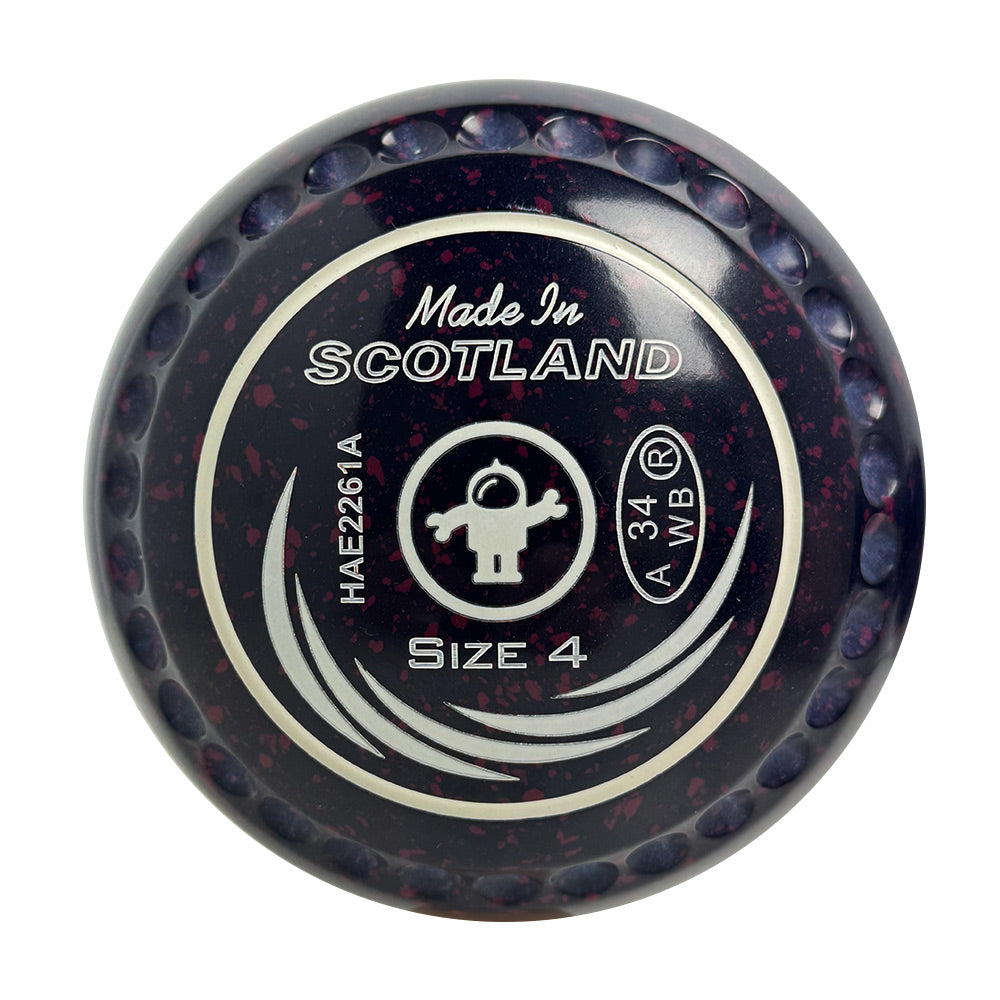 Taylor SRV Lawn Bowls Size 4 Heavy Gripped Dark Blue/Magenta HAE2261A