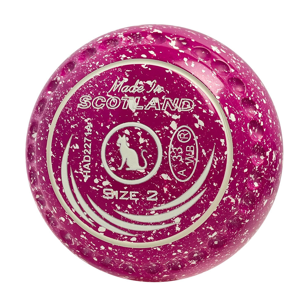 Taylor SRV Lawn Bowls Size 2 Heavy Gripped Pink/White - HAD2271A