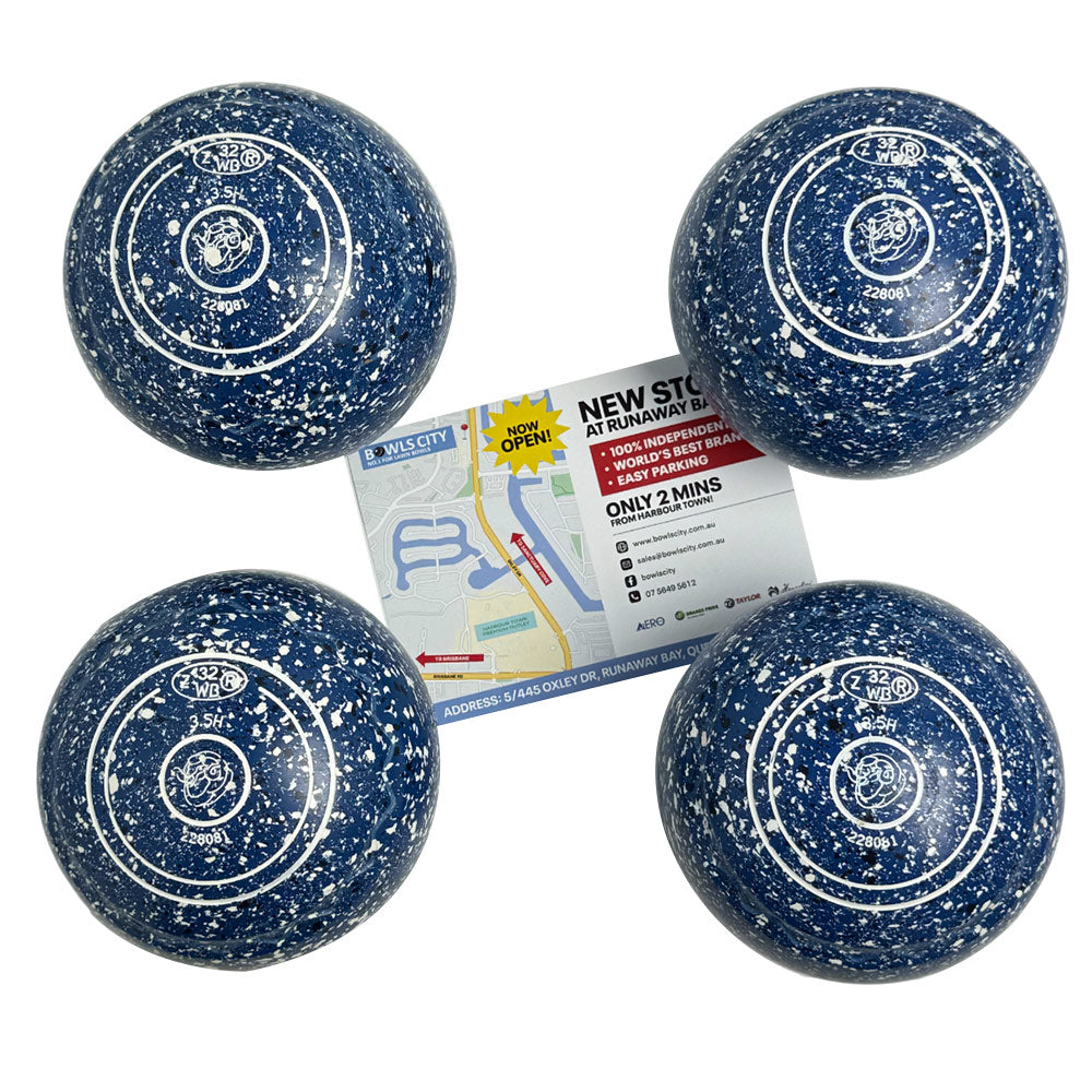 Aero (Pre-Owned) Optima Lawn Bowls 3.5 Heavy Z-Scoop Blue/White/Black - 228081