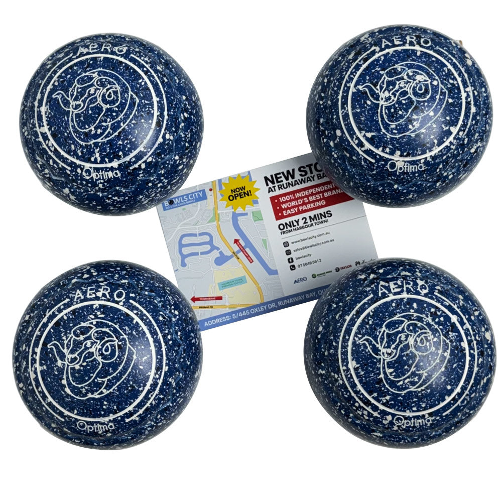 Aero (Pre-Owned) Optima Lawn Bowls 3.5 Heavy Z-Scoop Blue/White/Black - 228081
