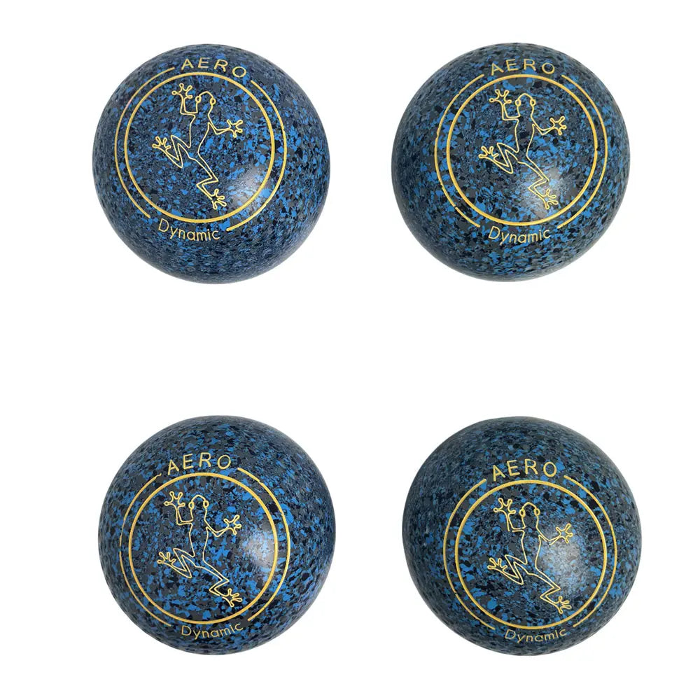 Aero (Pre-Owned) Dynamic Lawn Bowls 2.5 Heavy Dimple Blue/Grey Speckle - 229012 Aero Bowls