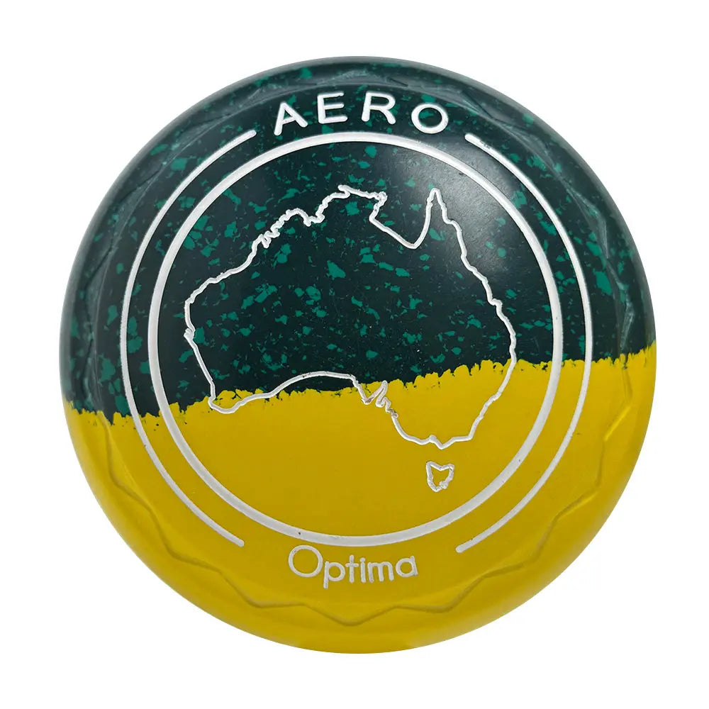Aero (Pre-Owned) Optima Lawn Bowls 3.5 Heavy Z-Scoop Green/Yellow Duo -229247 - Bowls City