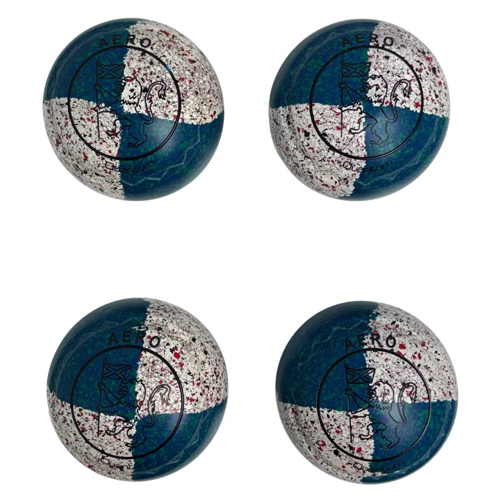 Aero (Pre-Owned) Quantum Lawn Bowls Size 3.5 Heavy Z-Scoop Blue/White Quad 229260 Aero Bowls