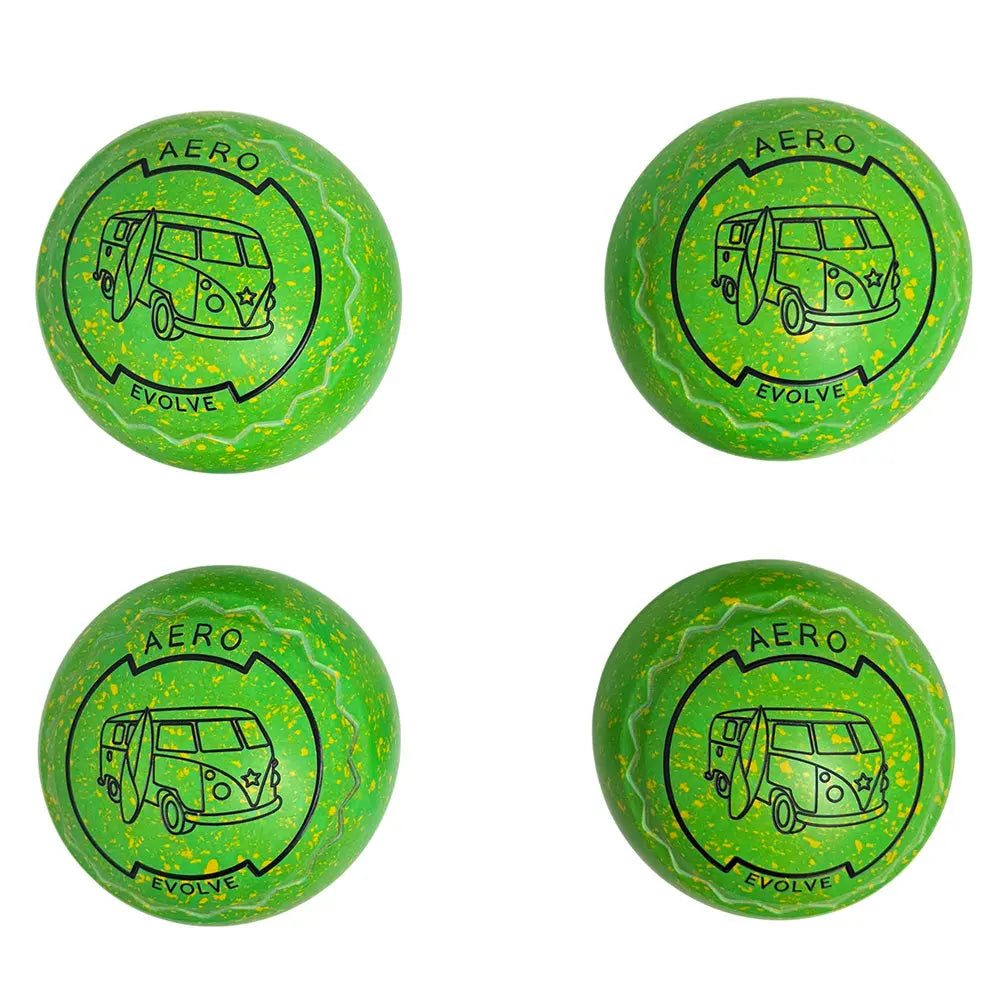 Aero (Pre-Owned) Evolve Lawn Bowls 3 Heavy Z-Scoop Lime/Yellow - 230919 Aero Bowls