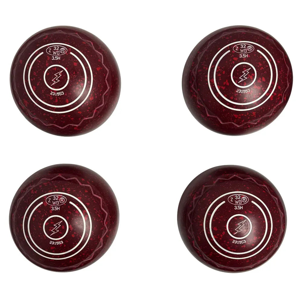 Aero (Pre-Owned) Dynamic Lawn Bowls Size 3.5 Heavy Gripped - Maroon/Red - Bowls City
