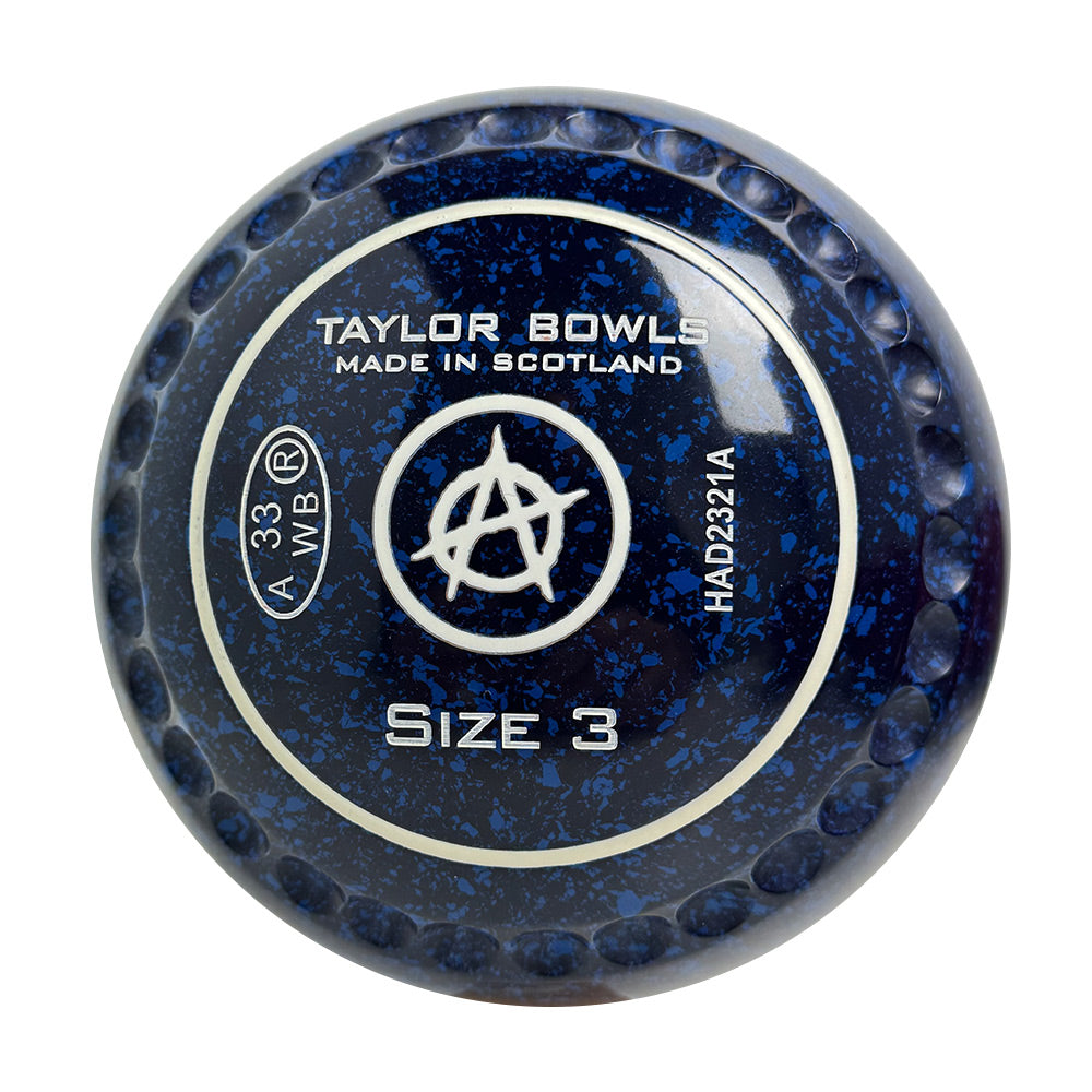 Taylor GTR Lawn Bowls Size 3 Heavy Gripped Dark Blue/Blue - HAD2321A