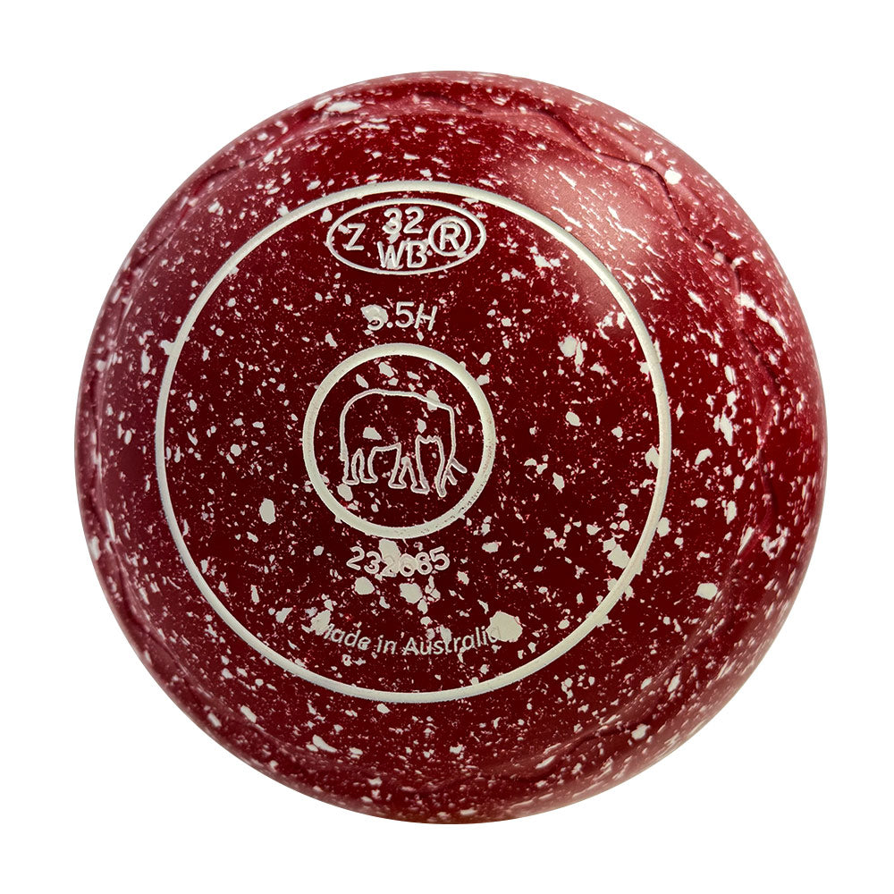 Aero (Pre-Owned) Optima Lawn Bowls Size 3.5 Heavy Z Scoop - Red/White Speckle