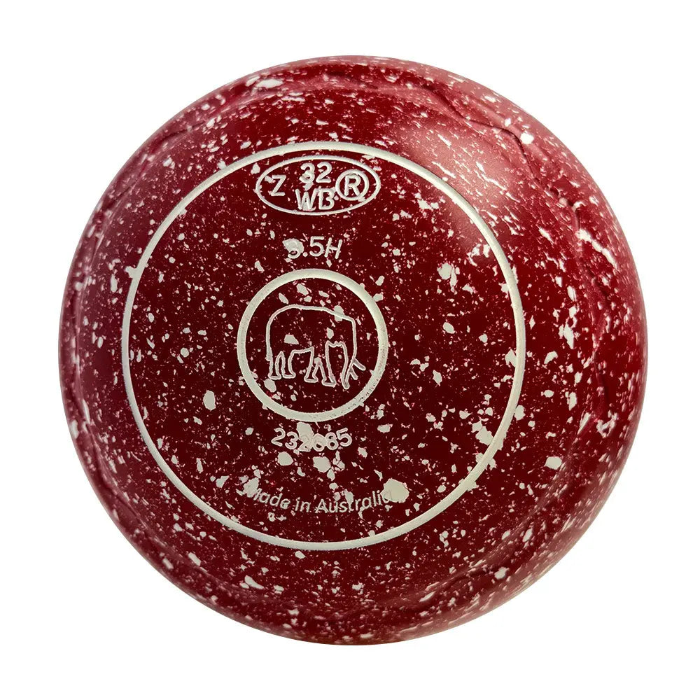 Aero (Pre-Owned) Optima Lawn Bowls Size 3.5 Heavy Z Scoop - Red/White Speckle - Bowls City