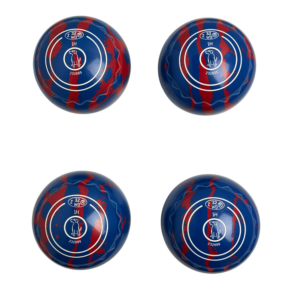 Aero (Pre-Owned) Optima Lawn Bowls 1 Heavy Z-Scoop Blue/Red Swirl - 232889