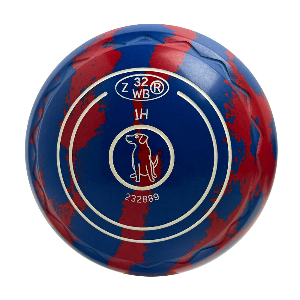 Aero (Pre-Owned) Optima Lawn Bowls 1 Heavy Z-Scoop Blue/Red Swirl - 232889