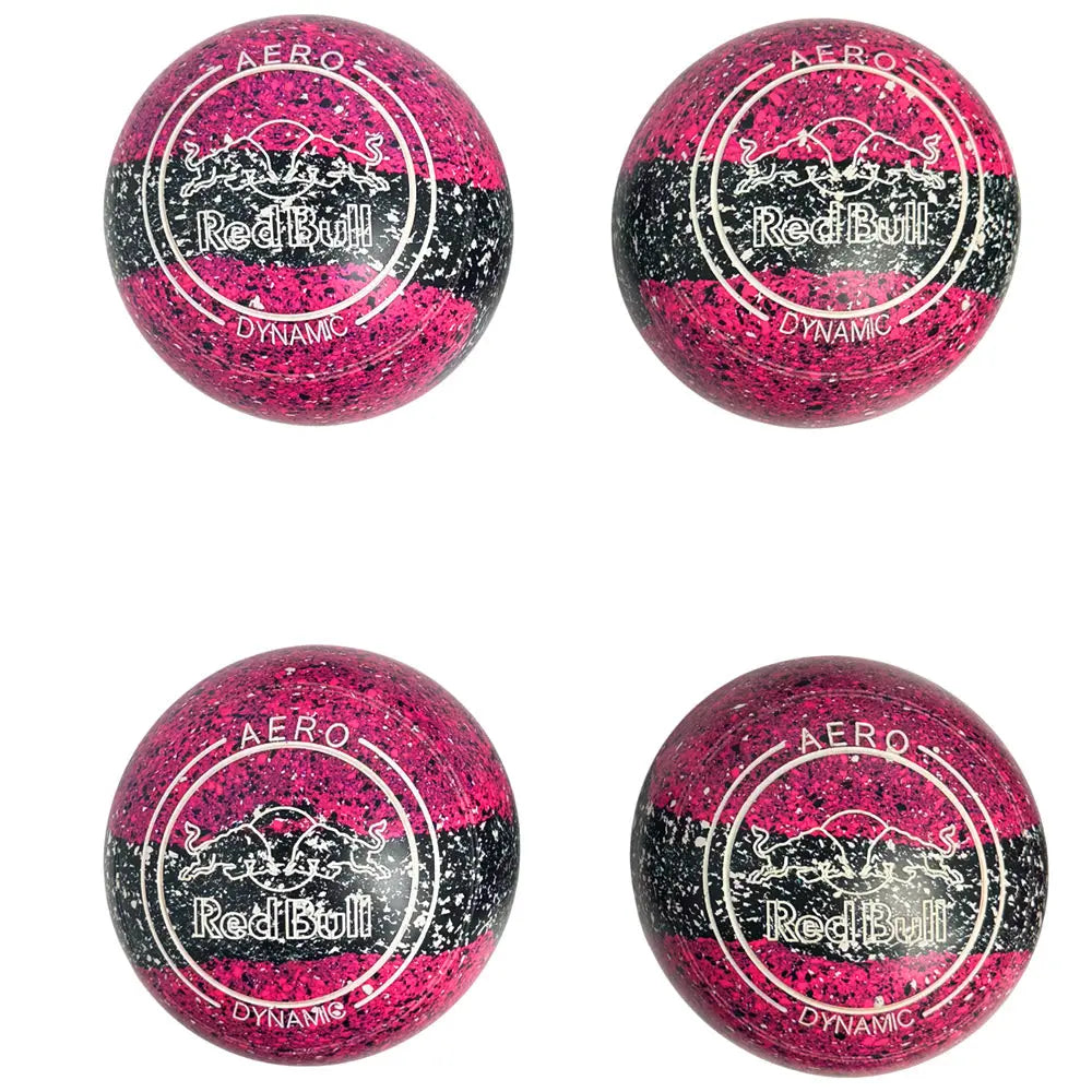 Aero (Pre-Owned) Dynamic Lawn Bowls Size 3.5 Heavy Non-Gripped - Pink/Black Trio 233584 Aero Bowls