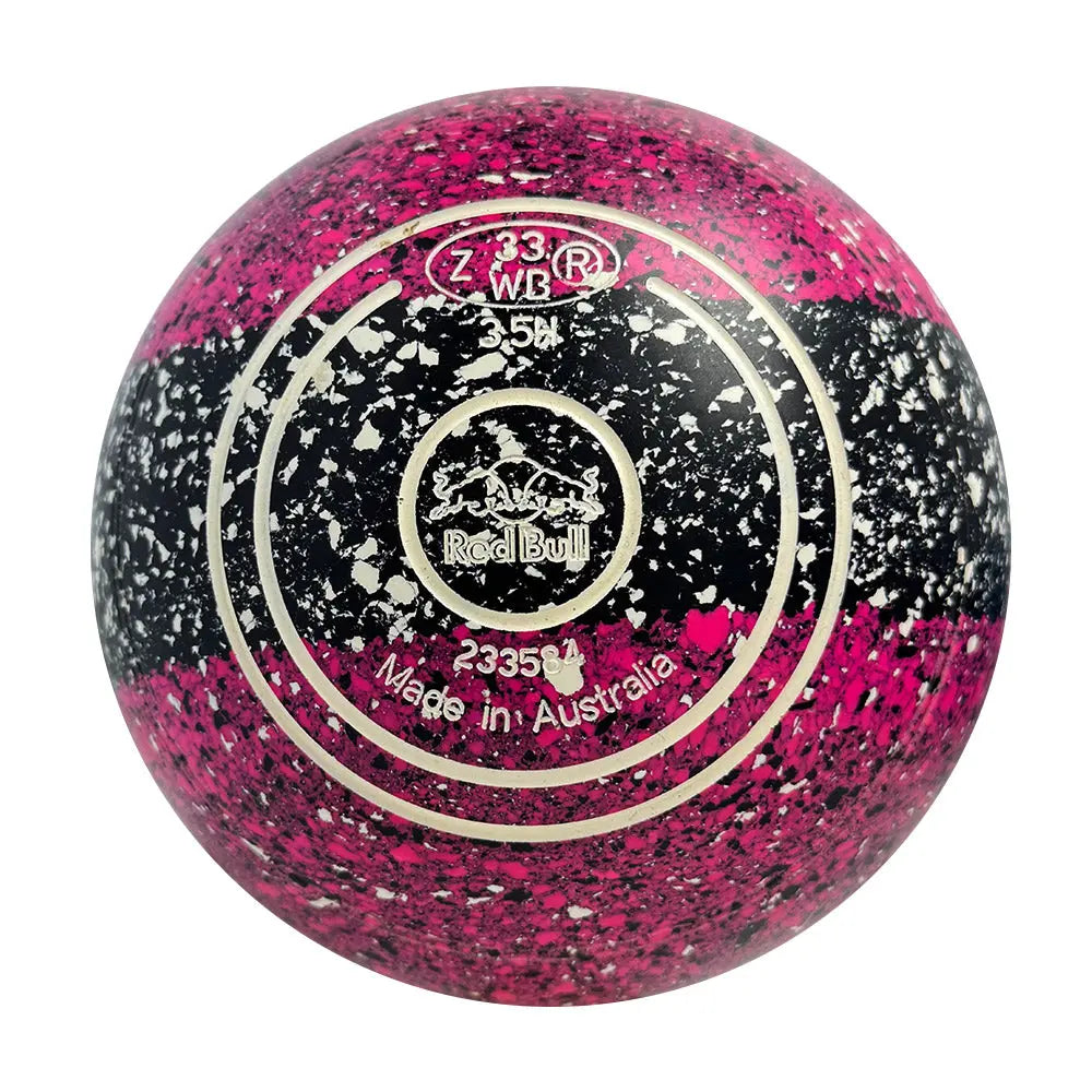 Aero (Pre-Owned) Dynamic Lawn Bowls Size 3.5 Heavy Non-Gripped - Pink/Black Trio 233584 Aero Bowls