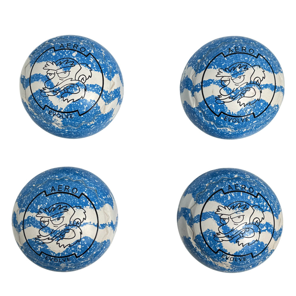 Aero (Pre-Owned) Evolve Lawn Bowls 3 Heavy Z-Scoop Blue/White Swirl - 233604