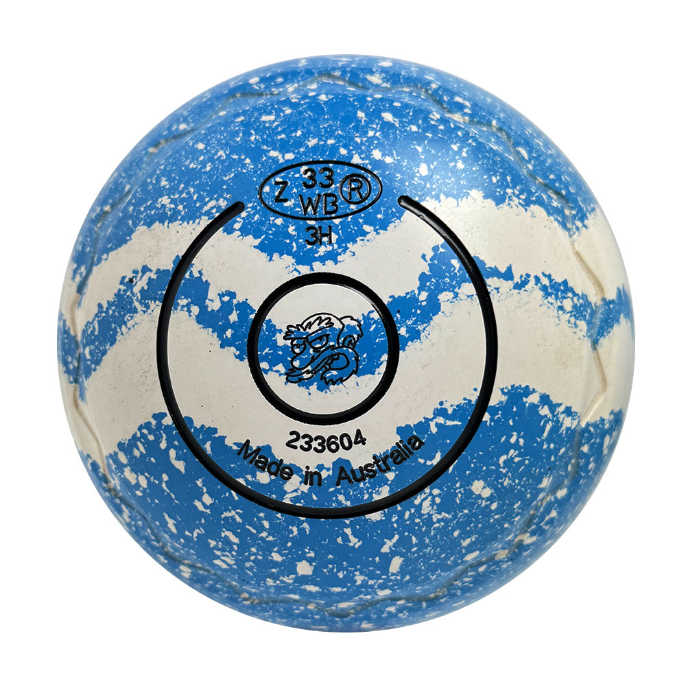 Aero (Pre-Owned) Evolve Lawn Bowls 3 Heavy Z-Scoop Blue/White Swirl - 233604