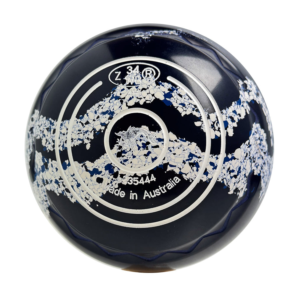 Aero Dynamic Lawn Bowls 4 Heavy Gripped Dark Blue/Glacier Swirl - 235444