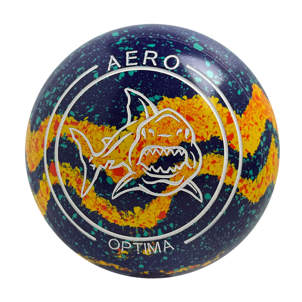 Aero Optima Lawn Bowls 4 Heavy Non-Gripped Grape/Solarflare Swirl - 235890