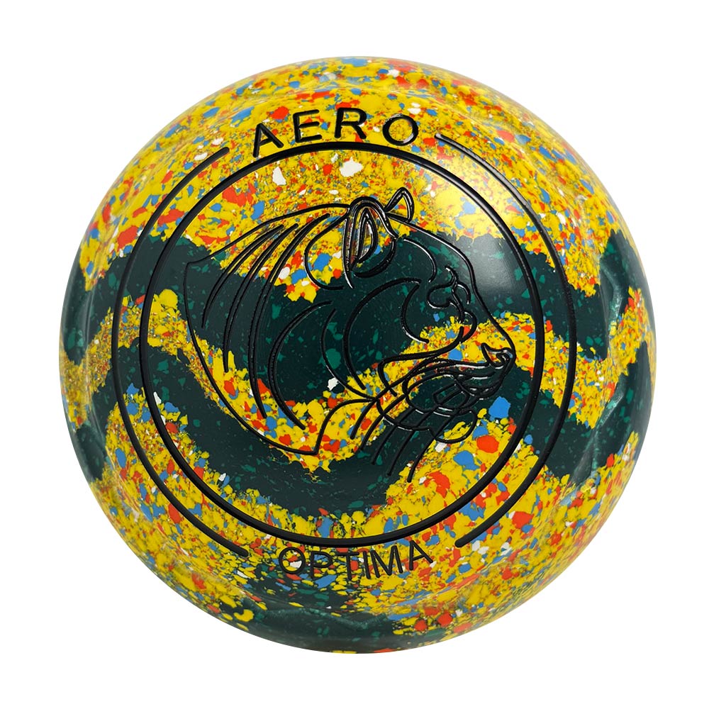 Aero Optima Lawn Bowls 4 Heavy Z-Scoop Nugget/Emerald Swirl - 236818