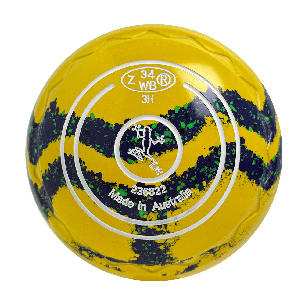 Aero Dynamic Lawn Bowls 3 Heavy Z-Scoop Yellow/Blueberry Swirl - 236822
