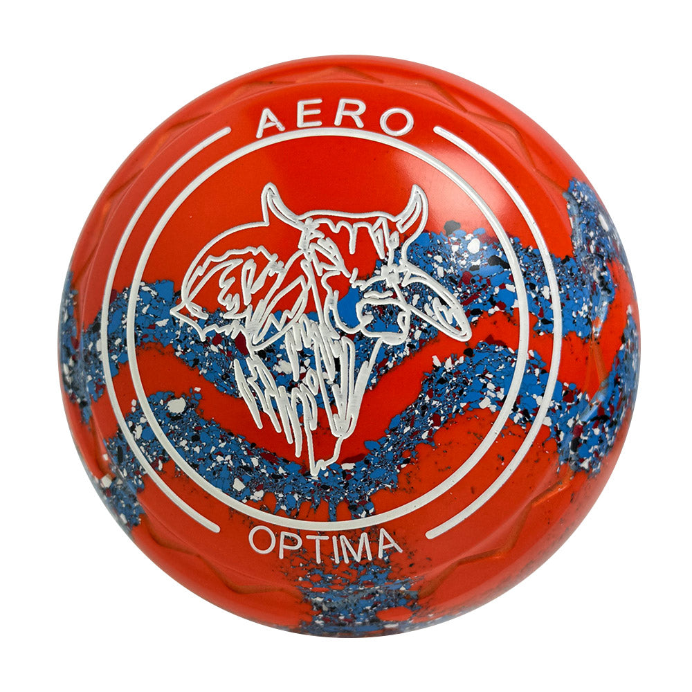 Aero Optima Lawn Bowls 3 Heavy Z-Scoop Orange/Cornflower Swirl - 236826