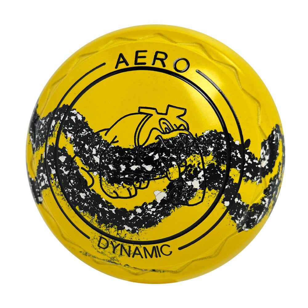 Aero Dynamic Lawn Bowls 4 Heavy Z-Scoop Yellow/Onyx Swirl - 236828